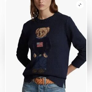 Polo Ralph Lauren Women’s Navy Polo Bear Sweater - XL - Worn 1x